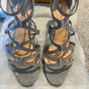 Silver Strappy Heels